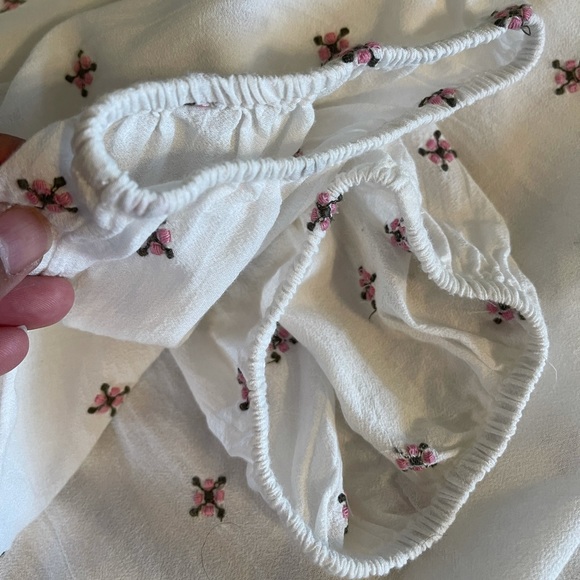 Pink Floral Embroidered Boho Peasant top - Picture 6 of 12